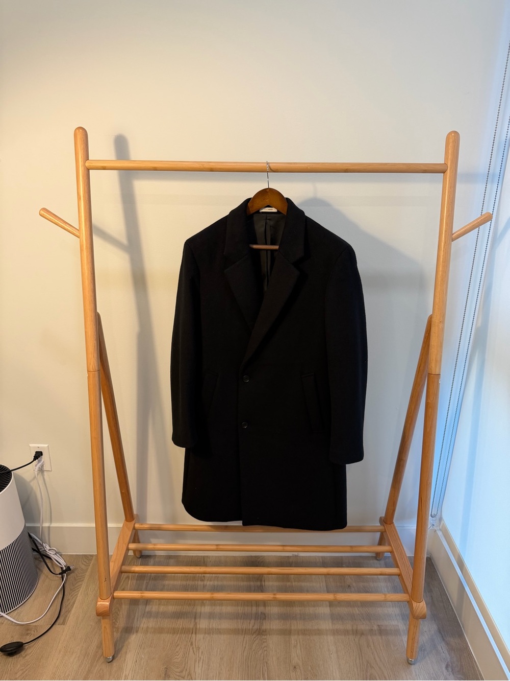 Minimalist Black Wool Overcoat by SIEG (Korean Designer)